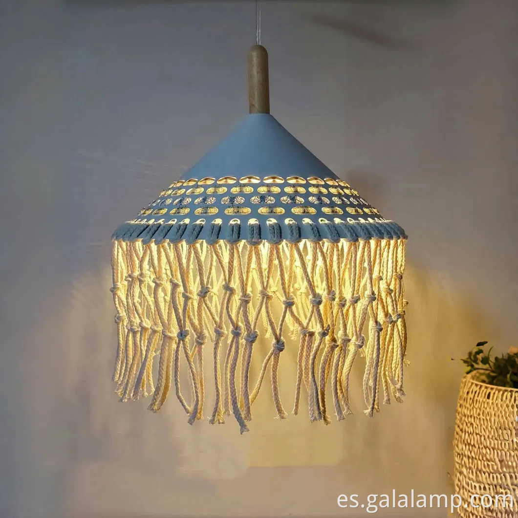 Luz colgante de yute tejido ecológico para decoraciones elegantes del pasillo